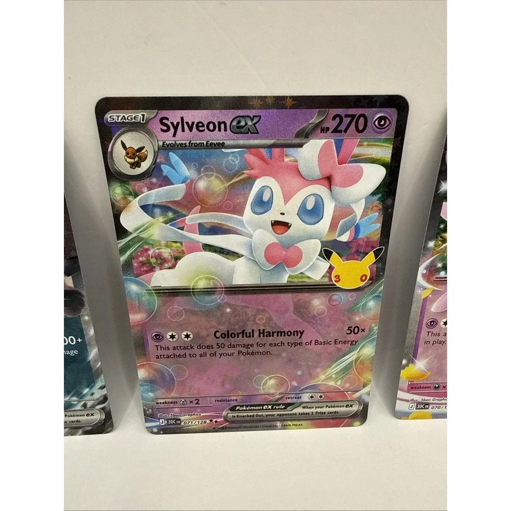 Sylveon EX, Espeon EX, Umbreon EX Pokemon 30th Anniversary - Pokemon Cards NM